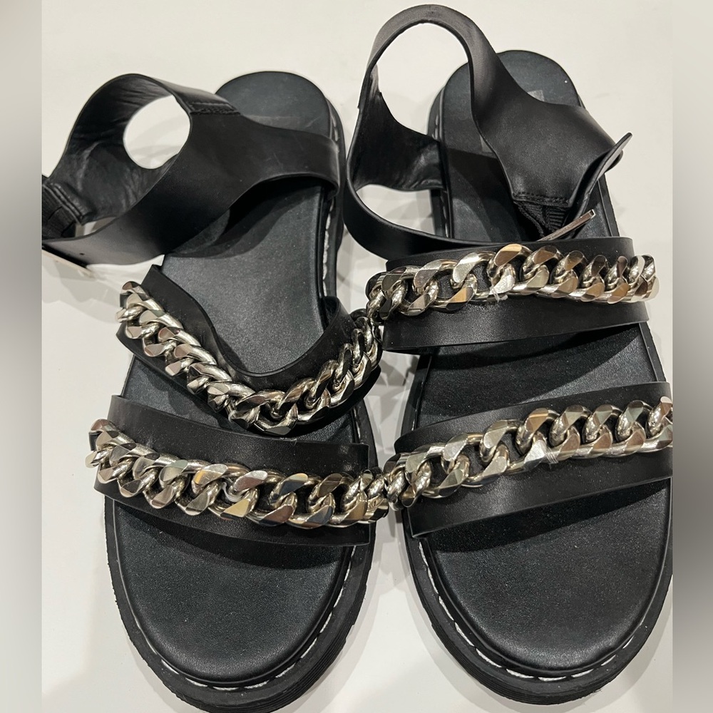 Dolce Vita Black Chained Lug Sole Mintra Sandals Sz. 9 - Picture 4 of 6